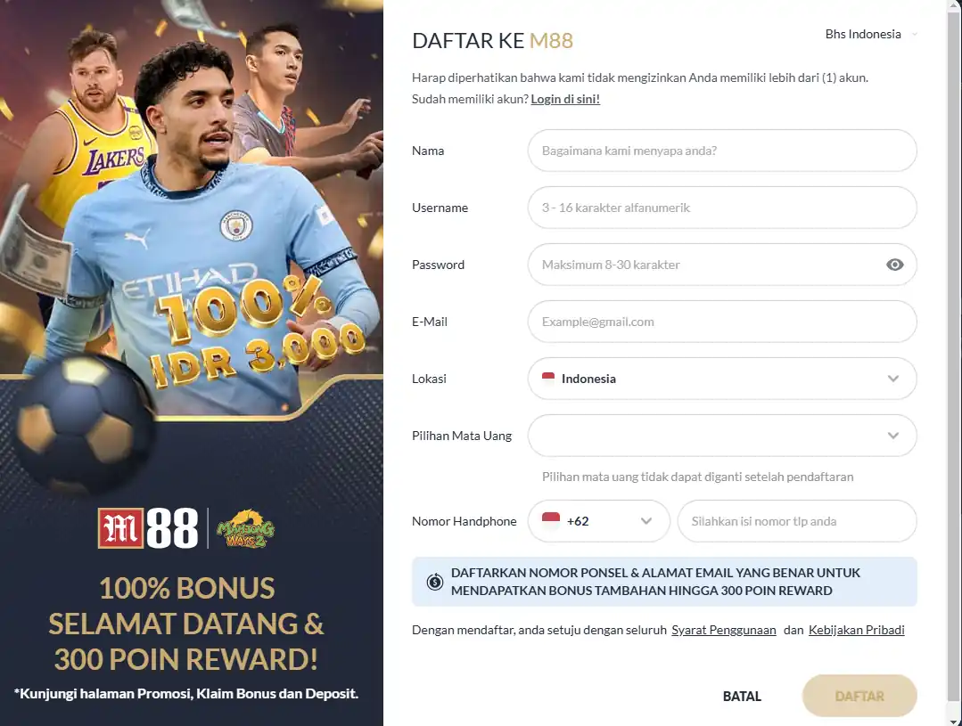 m88 login